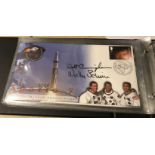 Space Wally Schirra and Walt Cunningham NASA Astronaut signed 2002 Apollo 7 Limited Edition cover