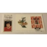George Best signed Benham BLCS117c 1996 Football Heroes FDC with Miniature stamp sheet. Good