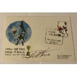 Geoff Hurst 1966 World cup football legend signed 1966 World Cup final card with 30/7/66 special