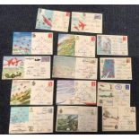 Red Arrows collection of 14 team signed covers. Comprehensive collection of RAF flown covers,