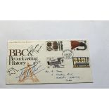 Morecambe and Wise signed on 1972 BBC FDC with neat, typed address, to Alice. Couple tape marks to