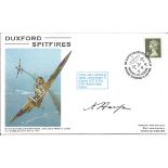 Wg. /Cdr. A. Harper AFC* (Spitfire Trial Flights) signed Duxford Spitfires. Cover design illustrates