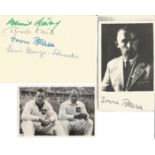 Helmut Radach, Elfried Kaun, Erwin Blask and Leni Henze-Lohmar signatures on white card. Good