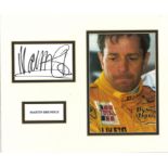 Martin Brundle Signed 10x12 Mounted Formula One Photo Display. Good Condition. All autographs come