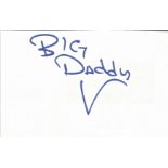 Big Daddy Kane signed white card. Good Condition. All autographs come with a Certificate of