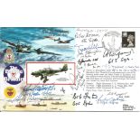 WW2 Battle of Britain pilots multiple signed 50th ann BOB The Skirmishing cover. Signed by 14 inc, J