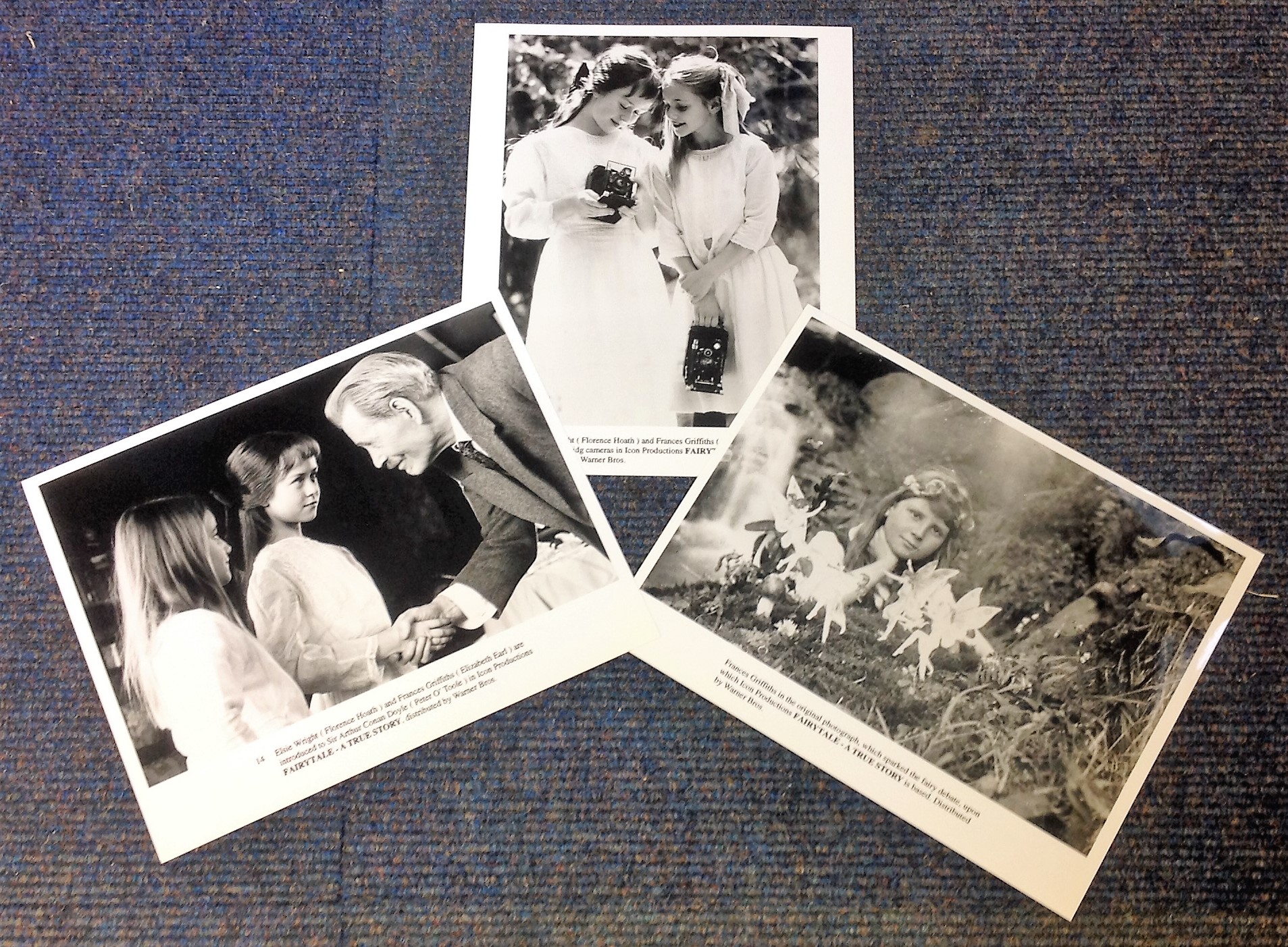 Fairytale A True Story three black and white lobby cards from the 1997 French-American fantasy drama