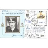 WW2 Battle of Britain pilots multiple signed MRAF Lord Dowding cover. Signed by 13 inc, G Benn, J