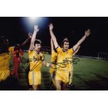 Autographed Notts Forest 12 X 8 Photo - Col, Depicting Garry Birtles And Larry Lloyd Saluting