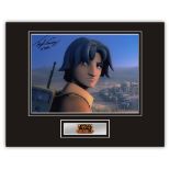 Stunning Display! Star Wars Rebels Taylor Gray hand signed professionally mounted display. This