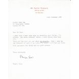 Pamela Snow typed signed letter TLS typed signed LETTER1980 on personal stationary about her late