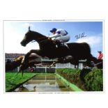 Bob Champion Signed 12x16 Aldaniti 1981 Grand National Horse Racing 12x16 Photo With Signing