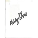 Nobby Stiles signed album page. Good Condition. All autographs come with a Certificate of