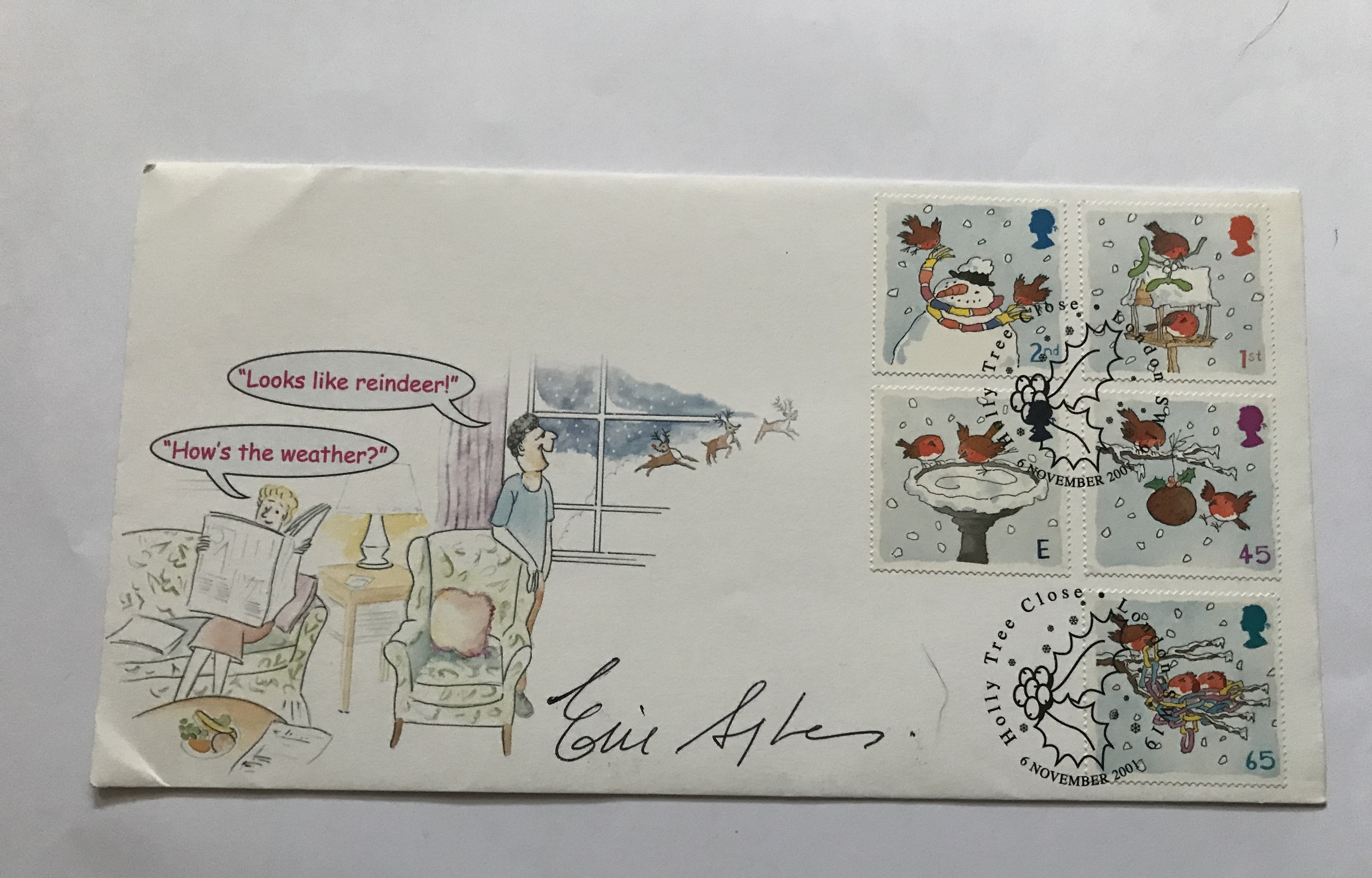 Eric Sykes comedy legend signed 2001 Scott covers Christmas FDC. Good condition. All signed