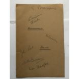 Andromaque Racine multiple signed page inc. Georges Brassens, Naom Chomsky. Good Condition. All