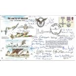 WW2 Battle of Britain pilots multiple signed 50th ann BOB JS50/40/6 cover. Signed by 17 inc, A Gear,