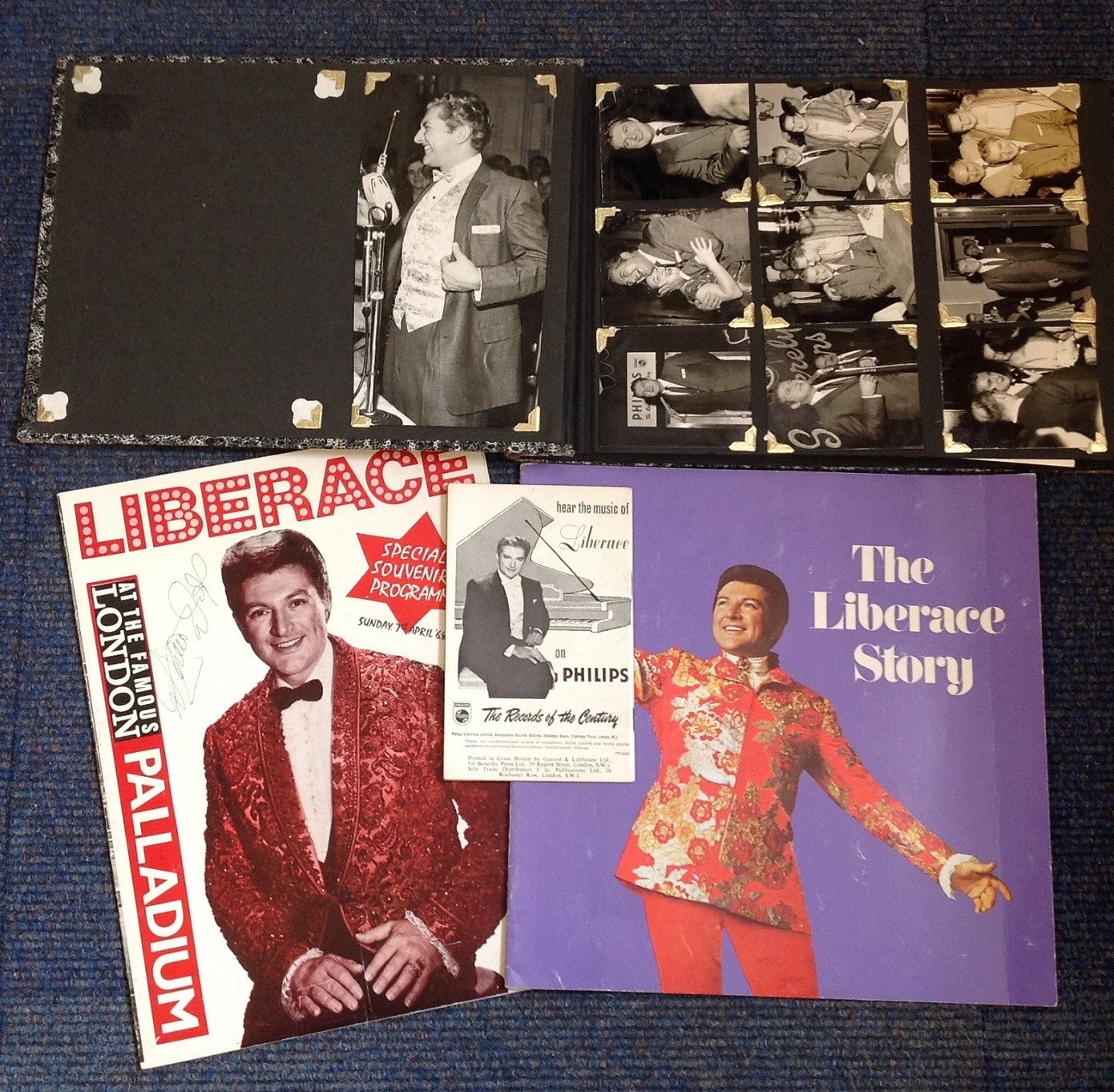 Liberace UNSIGNED Ephemera. Includes candid photos. Good Condition. We combine postage on multiple