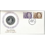 Royal Wedding Medallic FC. FDI postmark 14/11/1973 Westminster Abbey. Contains a sterling silver