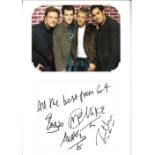 G4 18x12 signature piece includes colour photo and album page signed by all four band members