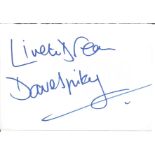 Dave Spikey signed album page. Good Condition. All autographs come with a Certificate of