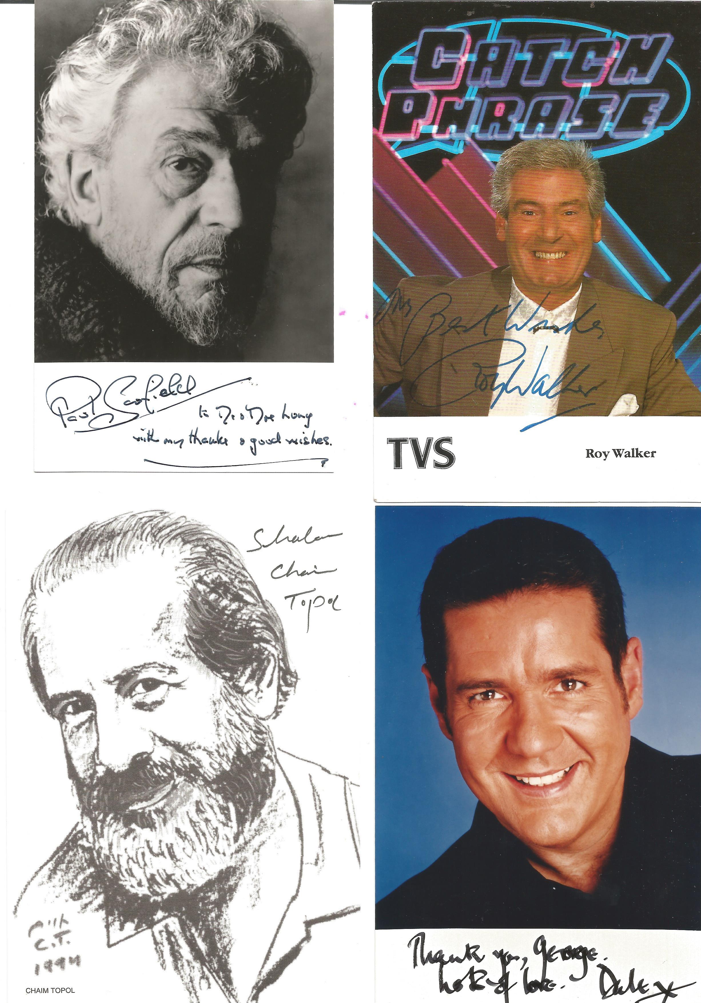 TV signed collection. 4 items, mainly 6x4 photos. Individually signed by Dale Winton, Roy Walker,