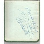 Dickie Valentine signed autograph album page, back page with hard back from book with biography