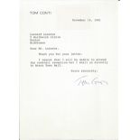 Tom Conti TLS typed signed letter dated 18/11/81. Good Condition. All autographs come with a