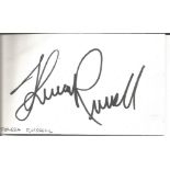 Teresa Russell signed 5x3 white card. American actress. Good Condition. All autographs come with a