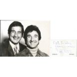 Mike & Bernie Winters Comedy Act Signed Card With Photo. Good Condition. All autographs come with