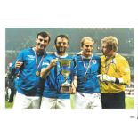 Soccer Aid 12x10 colour photo signed by Patrick Kielty (T.V presenter) and Michael Sheen (Actor).