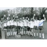 Autographed Ricky Villa 12 X 8 Photo - B/W, Depicting A Superb Image Showing Tottenham Players, Each