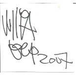 Will-I-Am signed white card. Good Condition. All autographs come with a Certificate of Authenticity.