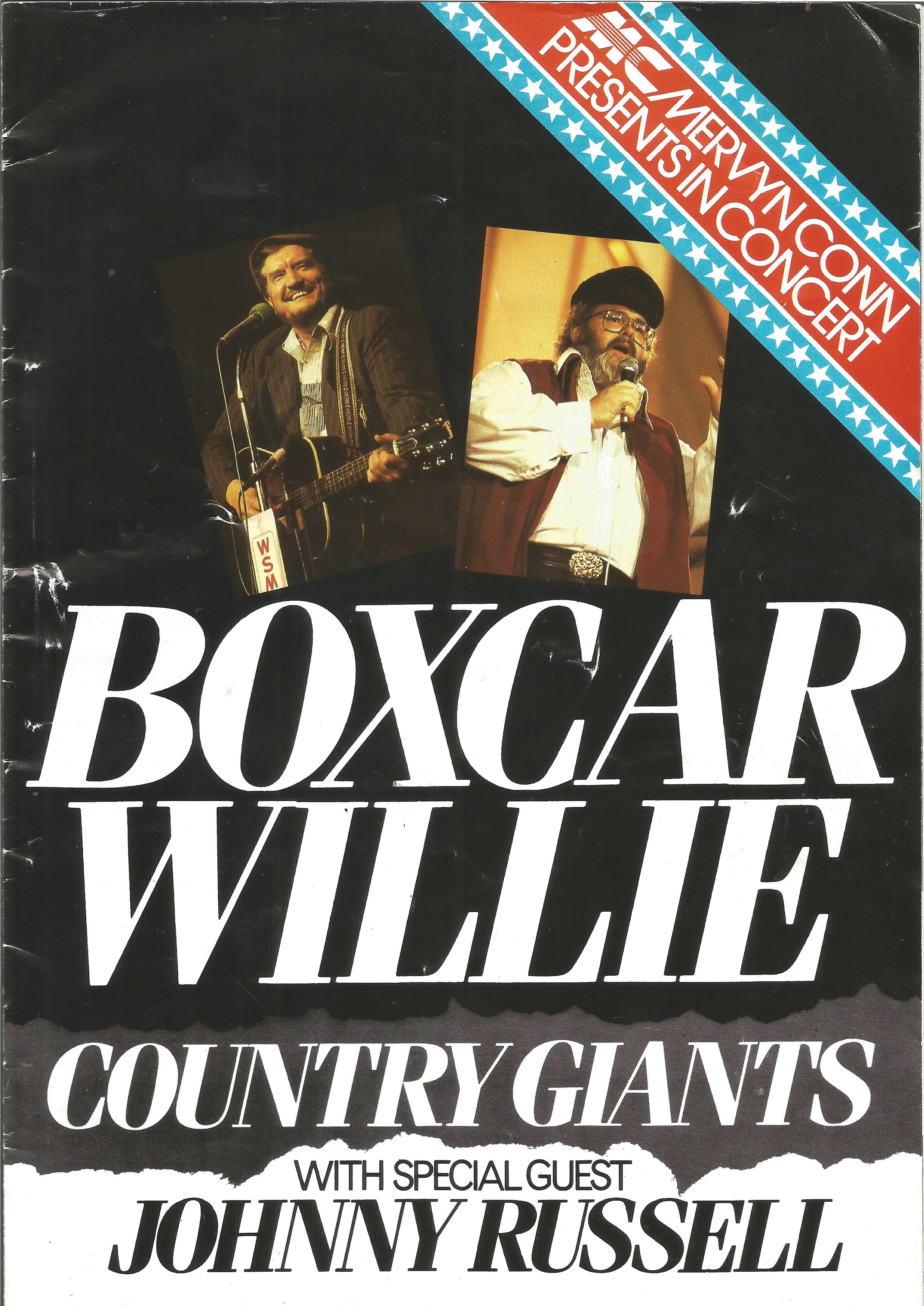 Boxcar Willie and Johnny Russell signed concert programme. Good Condition. All autographs come