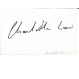 Charlotte Lewis signed album page. Good Condition. All autographs come with a Certificate of