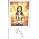 Liz Bronnin signed colour photo and separate signed card. TV Film autograph. Good Condition. All