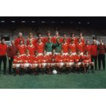 Autographed Man United 12 X 8 Photo - Col, Depicting Man United Players Posing For A Squad Photo