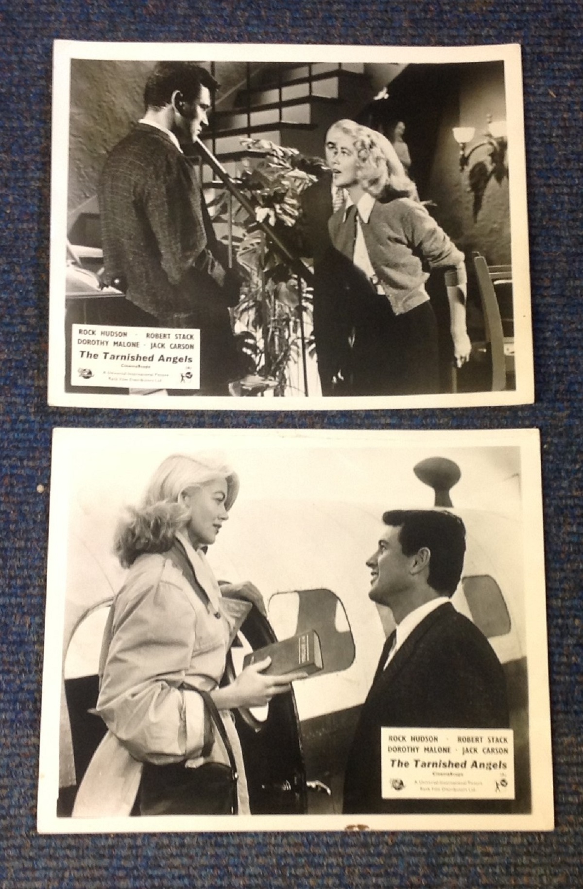 The Tarnished Angels two vintage black and white lobby cards from the Tarnished Angels is a 1957