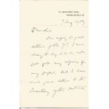 John Chalmers 1909 handwritten letter. This popular and influential Scottish theologian was a