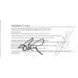 Greg Rusedski & Fabrice Santora Signed 2012 Wimbledon Ticket. Good Condition. All autographs come