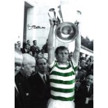 BILLY McNEILL 1967: Autographed 16 x 12 photo, depicting Celtic captain BILLY McNEILL holding