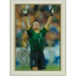 Claudio Taffarel 12 x 8 signed photo, framed. Taffarel played for many clubs in Europe, but he is