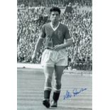 Autographed Alex Dawson 12 X 8 Photo - B/W, Depicting The Man United Centre-Forward In Full Length