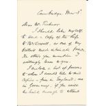 Samuel Longfellow (brother of Henry) ALS. Letter to publishers. Good Condition. All autographs