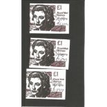 Dame Vera Lynn signed £1 stamp booklets. 3 in total. Good Condition. All autographs come with a