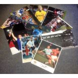 Football 10 assorted signed photos from players past and present some great names include Steve