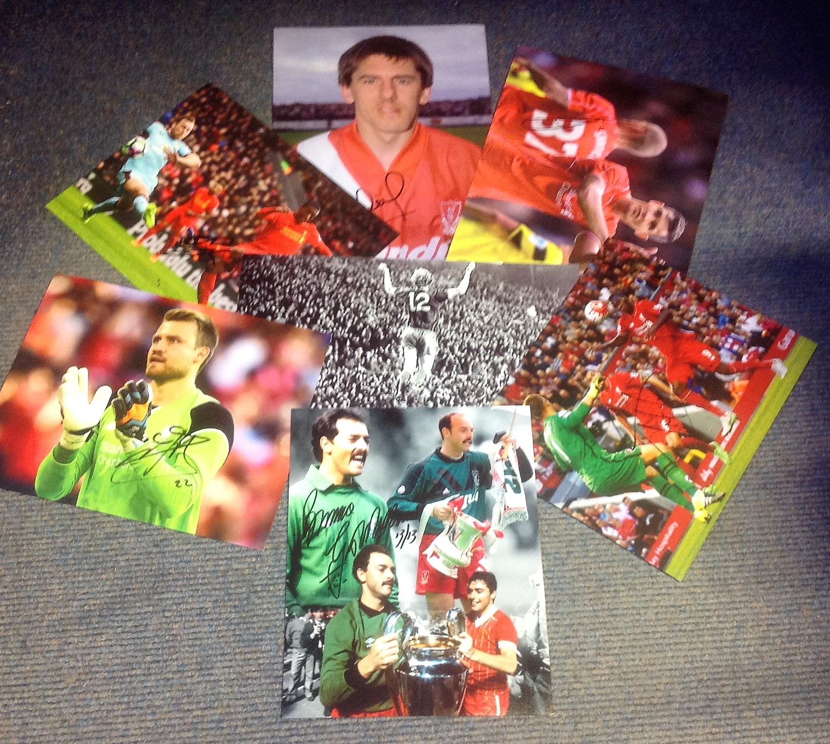 Football Liverpool collection 7 assorted signed photos all from Anfield players past and present