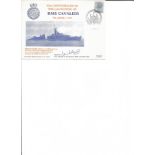 FDC celebrating the 42nd Anniversary of The Launching of HMS Cavalier. Signed by Vice Admiral Sir