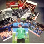 Football collection 10 assorted signed assorted photos some well-known names past and present