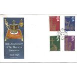 FDC for her Majesty Queen Elizabeth's 25th Anniversary since Coronation. Full Set. Postmark 31st