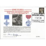 John Bridge GC signed HMS Elissa cover commemorating the clearance of mines and booby traps from